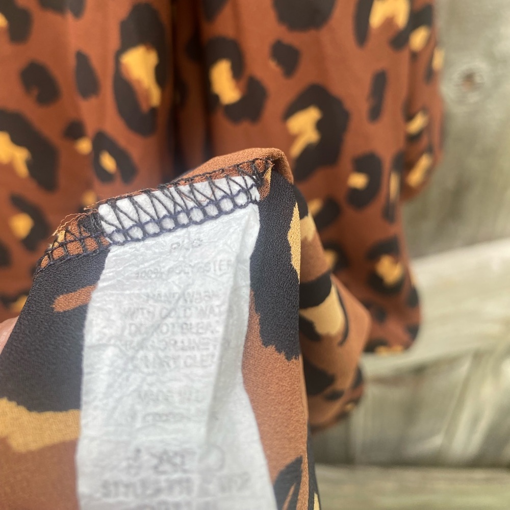 Cake Women's Leopard Print Tunic Top - Brown Sz M - Picture 3 of 5